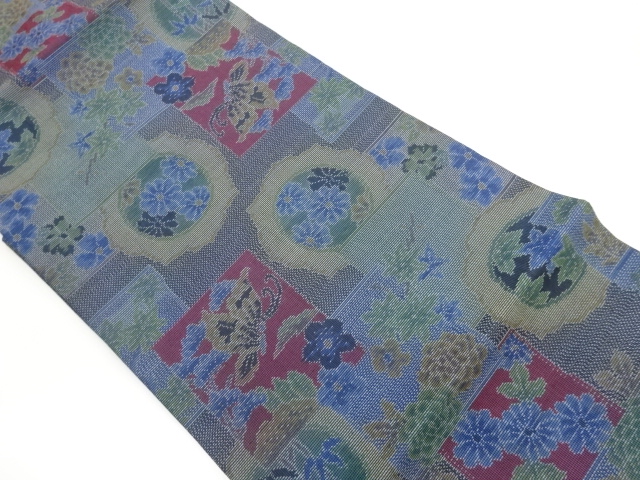 JAPANESE NAGOYA OBI / WOVEN SHIKISHI PATTERN